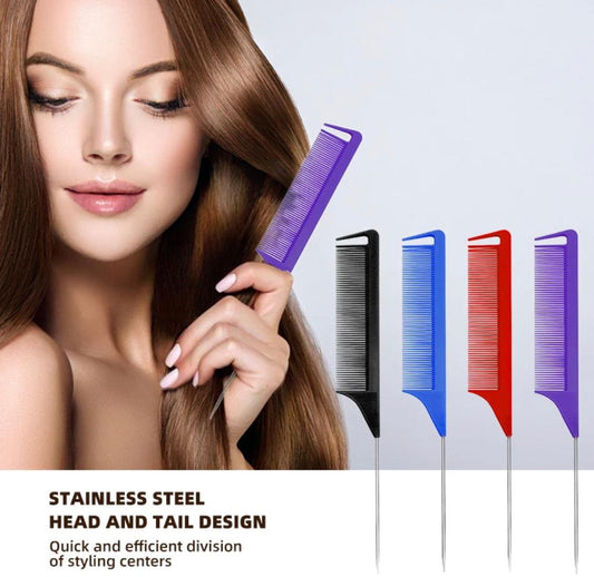 10 pieces Hairdressing Anti Static Heat Resistant carbon Mental prediction Rat tail comb