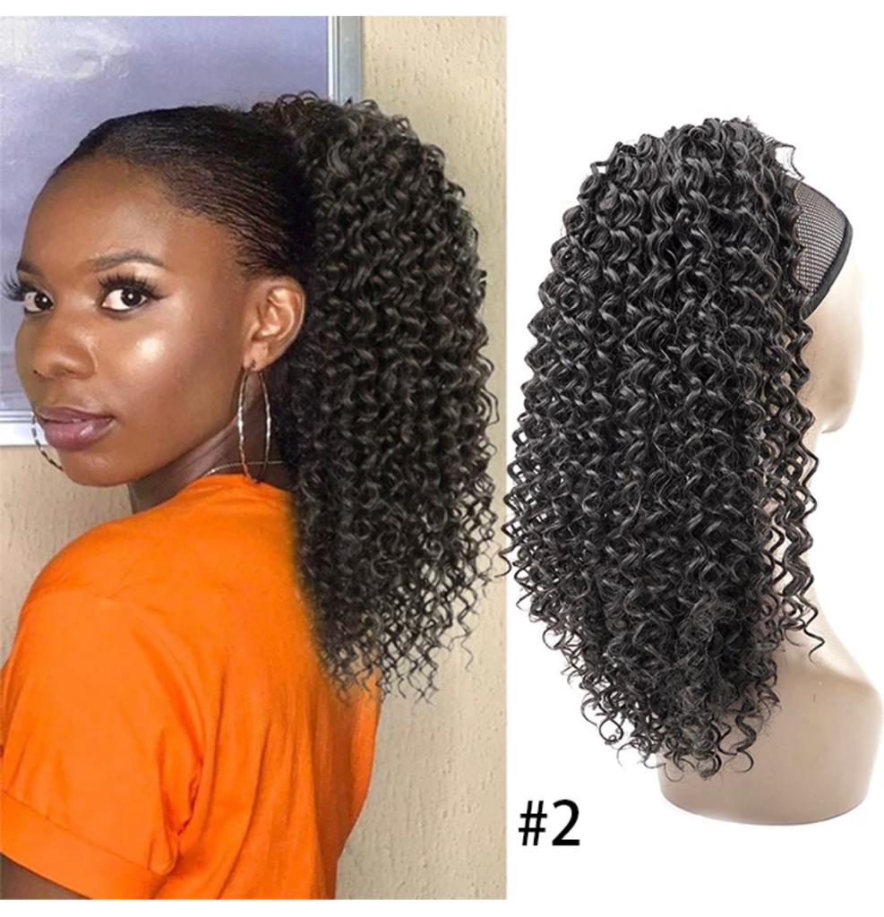 Curly Ponytail Afro Kinky Curly Drawstring Ponytail Synthetic Hair Extension Clip in Hair Pieces wig Ponytail