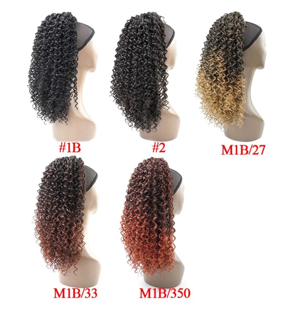 Curly Ponytail Afro Kinky Curly Drawstring Ponytail Synthetic Hair Extension Clip in Hair Pieces wig Ponytail