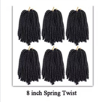 (3 pack) 8inch 110g 30strands/pc Fluffy Spring Twist Crochet Hair Braiding
