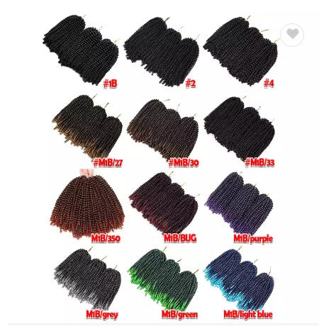 (3 pack) 8inch 110g 30strands/pc Fluffy Spring Twist Crochet Hair Braiding