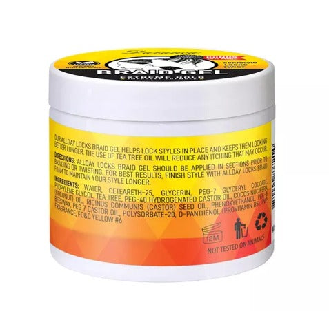Braid Gel | Extreme Hold, Smooths & Tames Frizz | No Flaking or Drying | High Shine, Long Lasting for Braids, Locks, Twists, Cornrows |