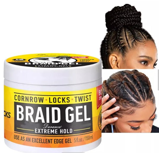 Braid Gel | Extreme Hold, Smooths & Tames Frizz | No Flaking or Drying | High Shine, Long Lasting for Braids, Locks, Twists, Cornrows |