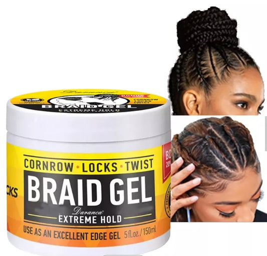 Braid Gel | Extreme Hold, Smooths & Tames Frizz | No Flaking or Drying | High Shine, Long Lasting for Braids, Locks, Twists, Cornrows |
