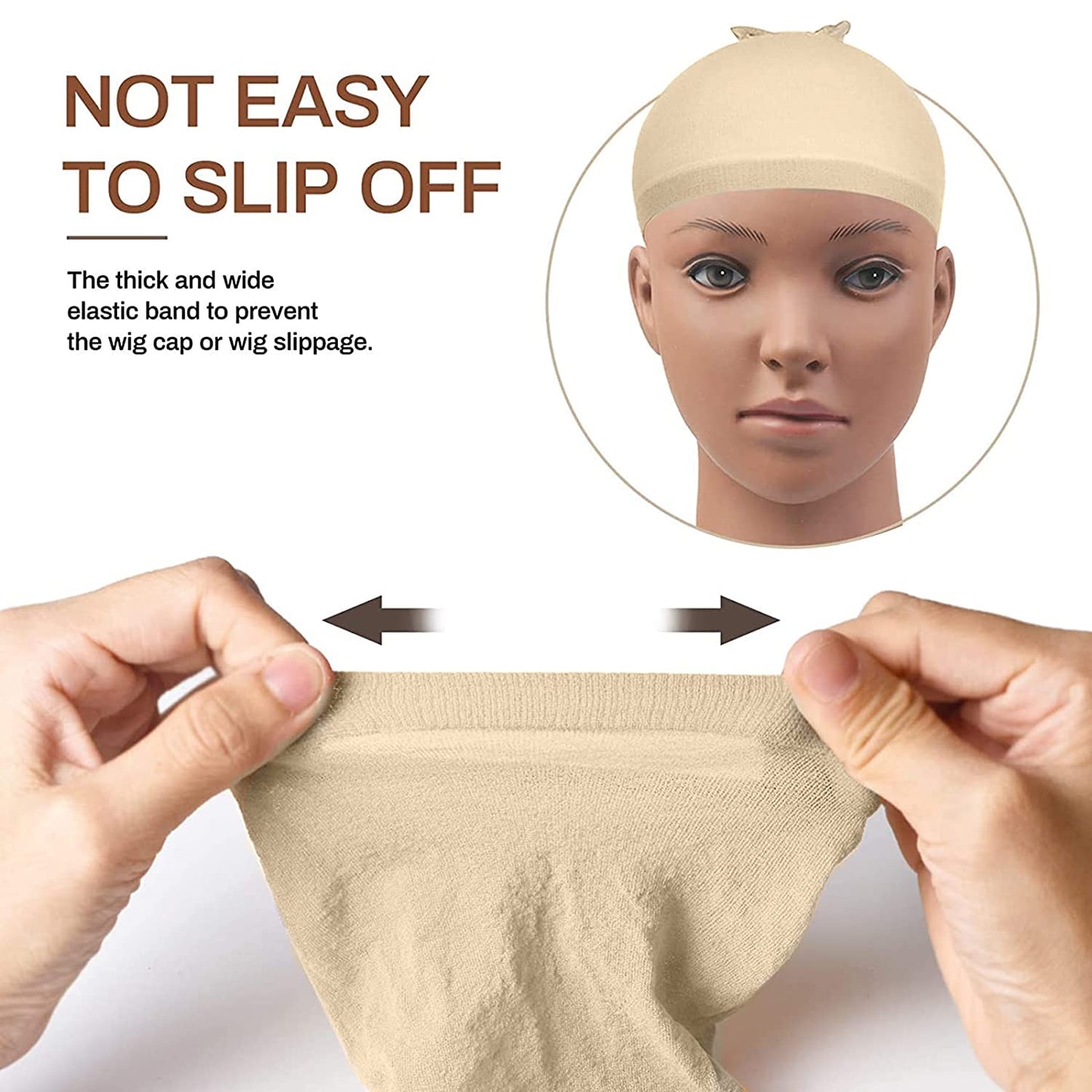 4 pieces Stretchy Stocking close headband frontal stocking wig caps for women (pack of 2)