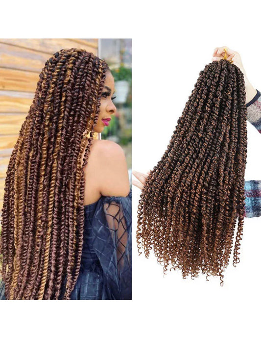 8 packs Pre-twisted Passion twist Crochet hair 22 inches braiding hair for butterfly Loc Natural black water wave crochet Passion Twist Hair