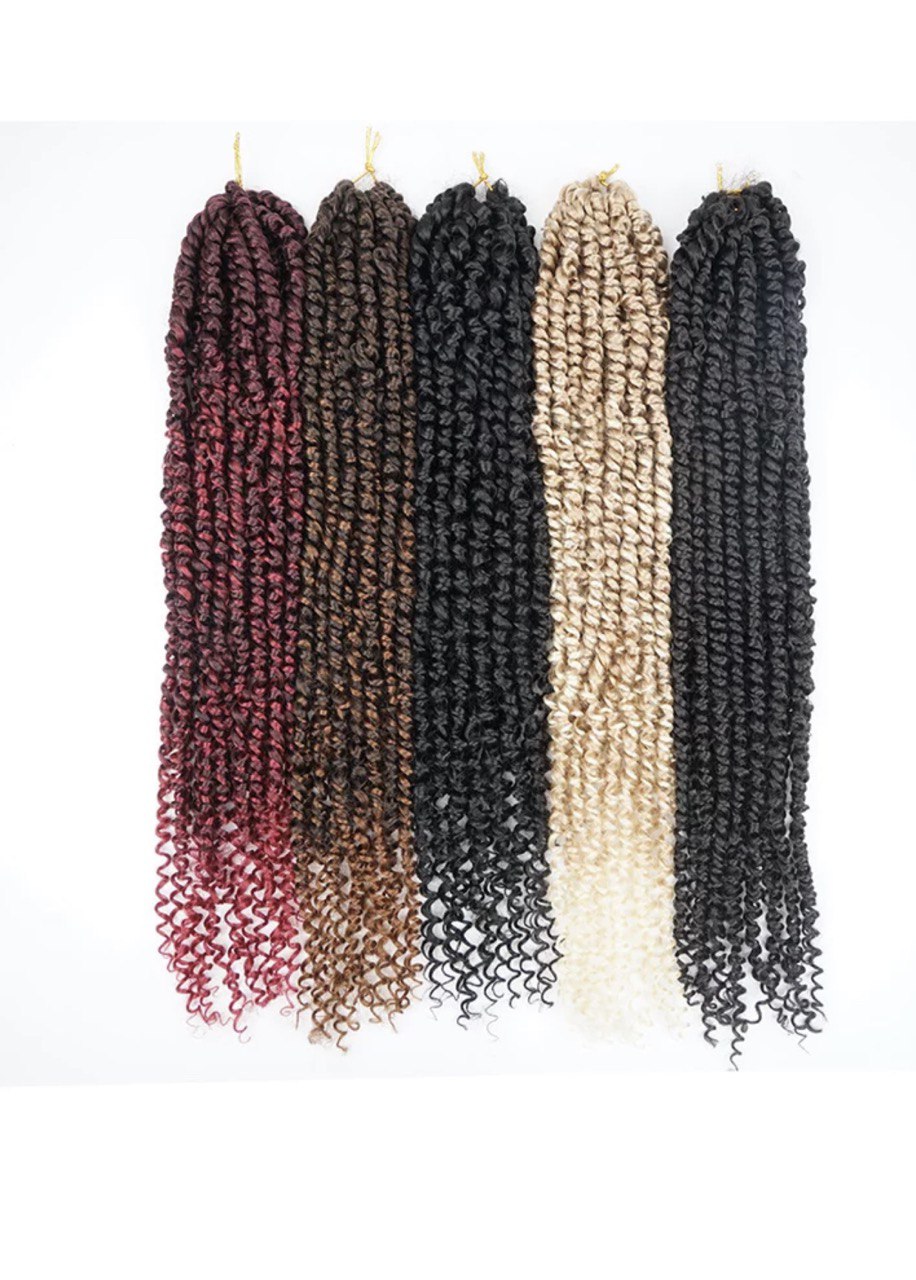 8 packs Pre-twisted Passion twist Crochet hair 22 inches braiding hair for butterfly Loc Natural black water wave crochet Passion Twist Hair