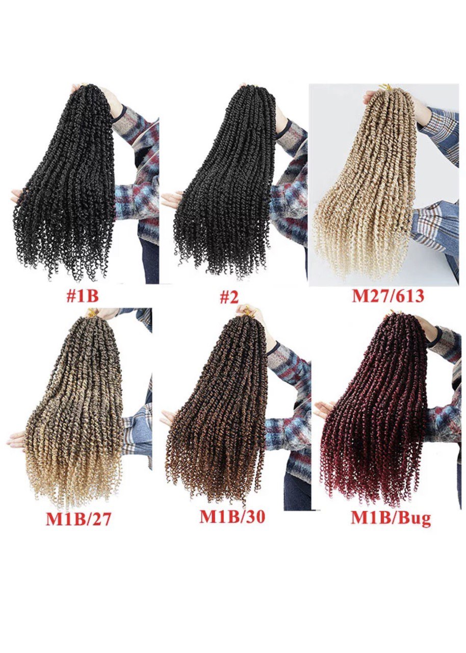 8 packs Pre-twisted Passion twist Crochet hair 22 inches braiding hair for butterfly Loc Natural black water wave crochet Passion Twist Hair